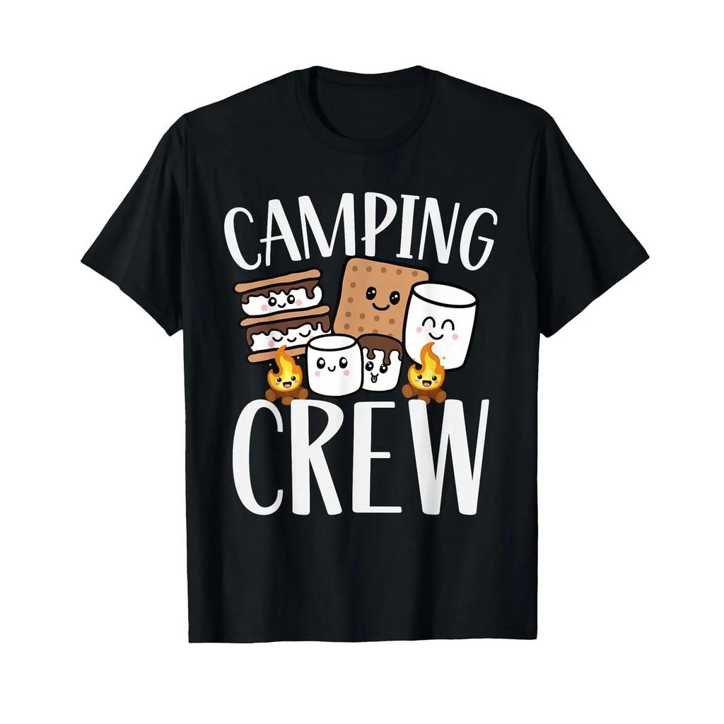 Camping Crew Smore Campfire Group Squad Team Kids T Shirt Vintage Unisex Breathable Casual Soft Comfortable Fashion