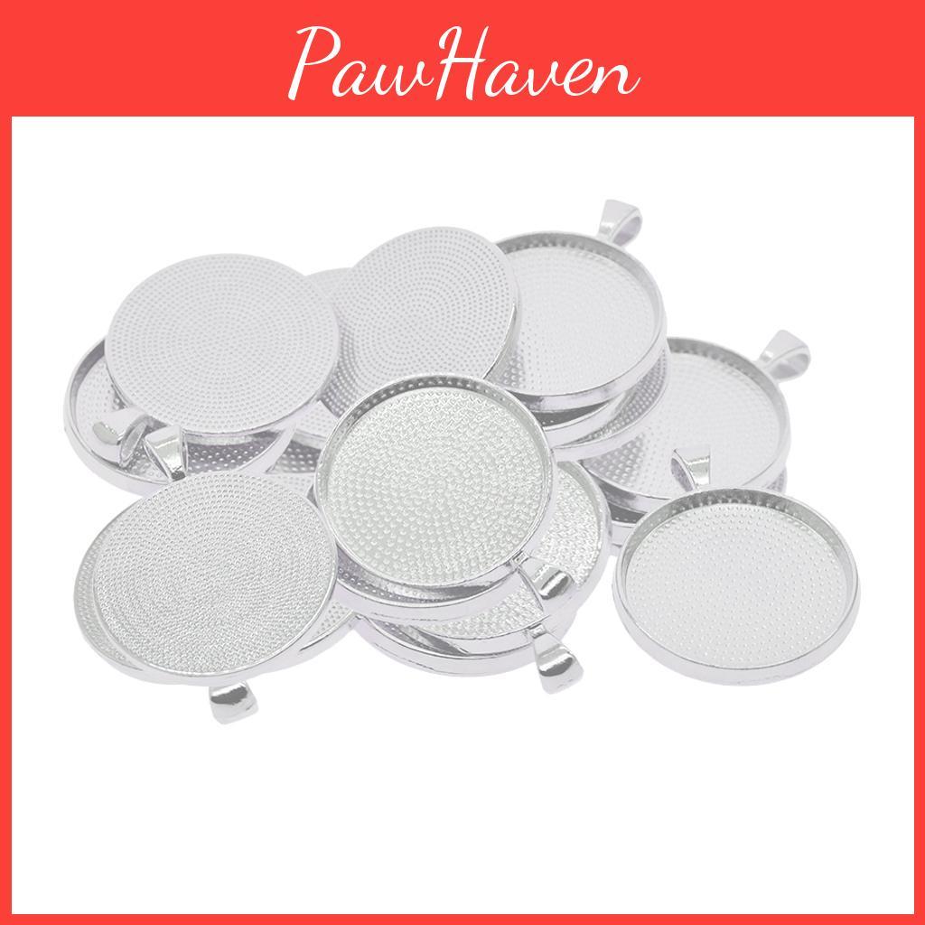Blank Round Bezel Tray 10pcs Base For 42x33mm Cabochon Necklace Pendant 30mm