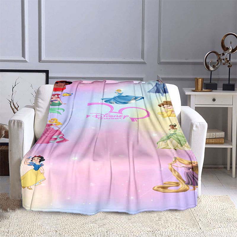 Exquisite princess cartoon flannel blankets can be customized, suitable for beds, bedrooms, sofas, picnics, outdoor leisure nap
