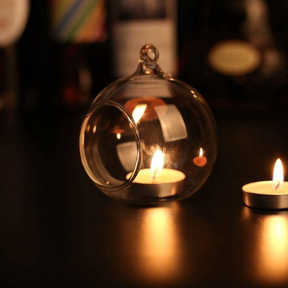 Glass Art Hollow Ball Candle Container Hanging Glass Hanging Candle Holder Home Decor