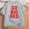Go Big Red T Shirt Football Volleyball Basketball Tee Men Women Game Day TShirt Casual Printed Cotton Shortsleeve Tees
