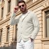 Мужской кардиган в стиле блейзера: Однобортная, с двумя карманами, деловая повседневная куртка с длинным рукавом