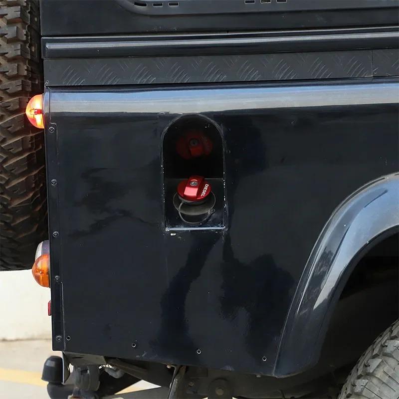 For Land Rover Defender 90 110 130 2004-2018 Aluminum Alloy Red Car Fuel Cap Panel Cover Trim Sticker Car Accessories HY5