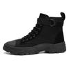 Men'S Breathable Round Toe Motorcycle Boots Casual Hiking Shoes High Top Wear-Resistant Anti-Oxidation Versatile Fashion