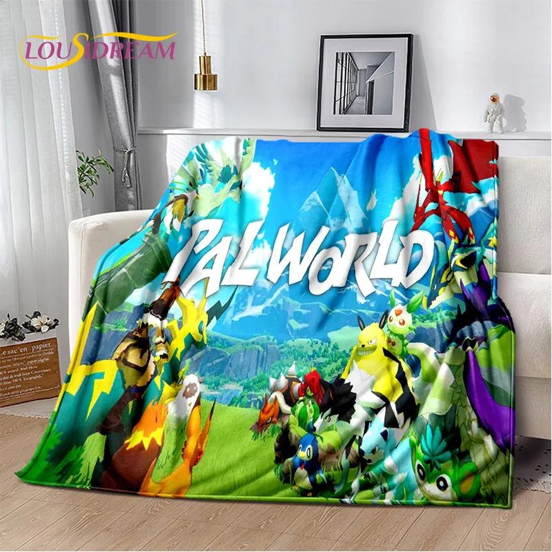 3D Мультяшное Игровое Одеяло Palworld, Мягкое Пледовое Одеяло для Дома, Спальни, Кровати, Дивана, Пикника, Путешествий, Офиса, Покрывало для Отдыха, Детское