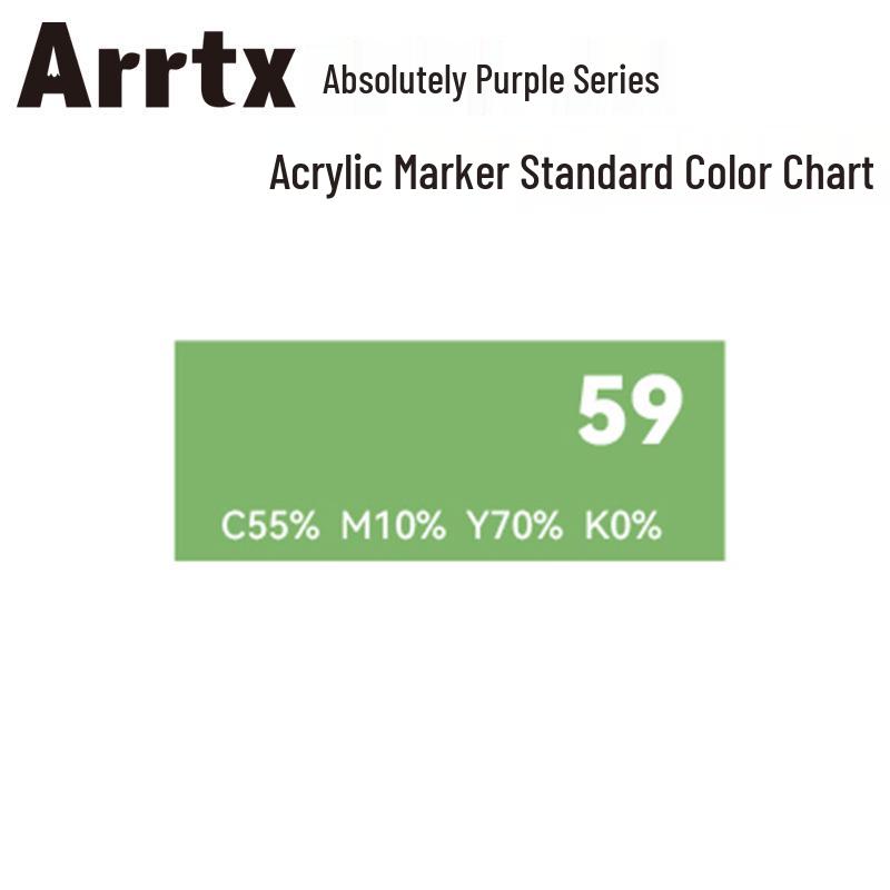 Arrtx Ataishi Акриловый маркер с мягким наконечником, 1 шт., Абсолютно фиолетовый, Стиль A/B, 30 цветов, Водонепроницаемый, Быстросохнущий, Непрозрачный.