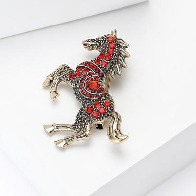 Классика Эмалевые броши-лошадки для женщин Унисекс Креативные значки с животными зодиака Подарки на год Ювелирное украшение