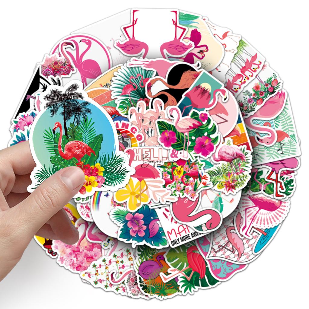100 Дудл Фламинго Персонализированные Мультяшные Животные Декоративные Наклейки на Скутер Мотоцикл Велосипед Автомобиль