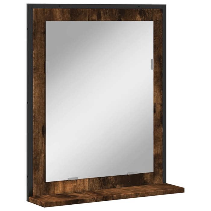 VidaXL Bathroom Mirror with Shelf, Makeup Mirror, Cosmetic Mirror, Vanity Mirror, Modern, Oak 842418