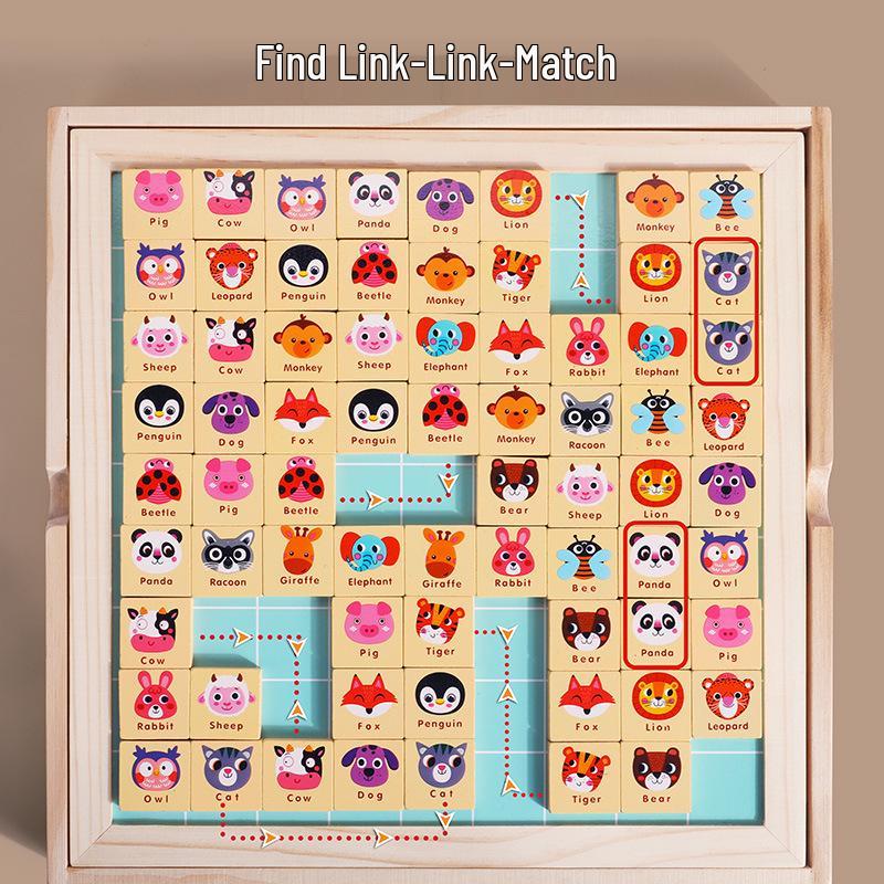 Деревянная игра Link-Up 2-в-1 «Летающие шахматы и головоломка на выбывание» для раннего развития детей
