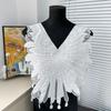 Eugen Yarn Embroidered Angel Wings Front Lead Dress Diy Decorative Applique Cloth Sticker Accessories