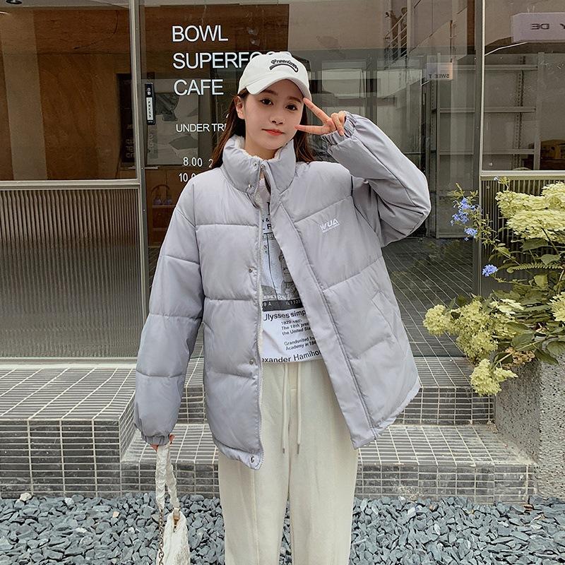 Double-sided cotton-added thickened stand-up collar cotton clothes, short bread clothes, students loose-fitting cotton-padded clothes and coats on bot