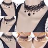 Fashion Gothic Black Lace Retro Choker Collar Flower Pendant Necklace Jewelry