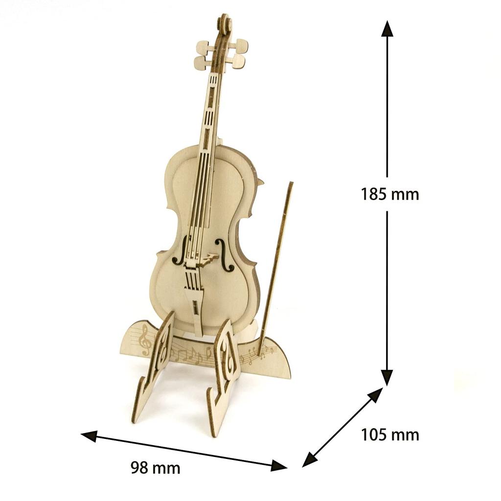 Подставка для смартфона в виде виолончели. Деревянный 3D-пазл. Набор для самостоятельного изготовления, который понравится всем: от учеников начальной школы до взрослых. Развивающая игрушка для