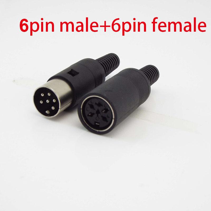 1 пара 3Pin 4Pin 5Pin 6Pin 7Pin 8Pin DIN Male Female Plug Jack с пластиковой ручкой для клавиатуры, кабельный соединительный адаптер