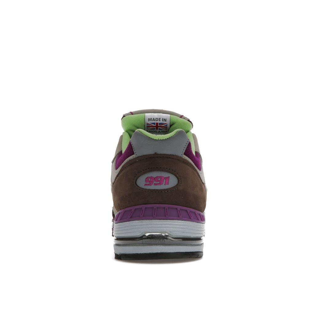 Stray Rats x New Balance 991 Сделано в Англии Фиолетовый Зеленый Женские Кроссовки Серый W991SRG