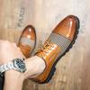 Новые высококачественные кожаные мужские туфли-броги на шнуровке Bullock Business Dress Men Lattice Oxfords Shoes Men Formal Shoes Big Size