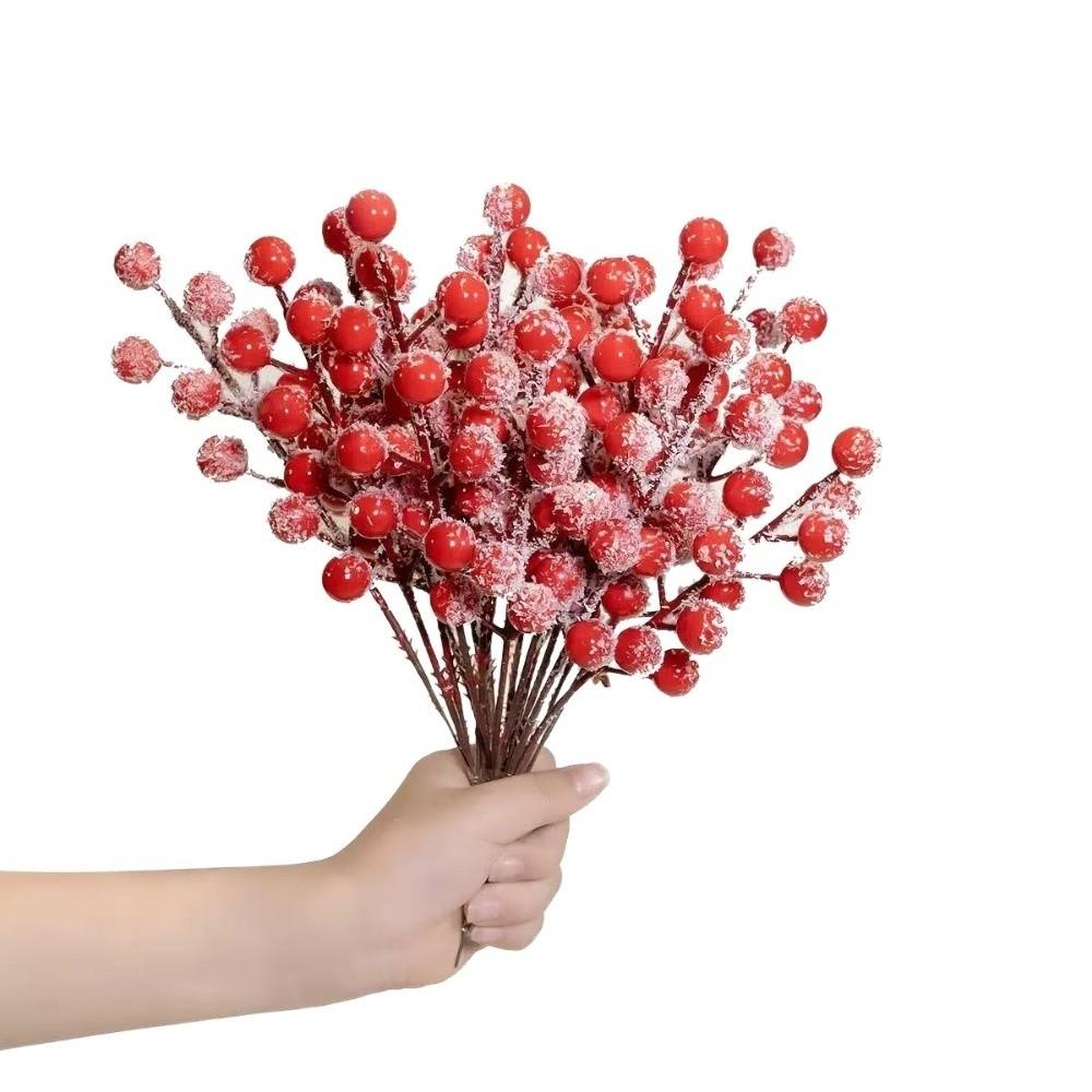 Red Berries Fake Cedar Pine Plastic Faux Pine Lifelike Natural Looking Home Decoration
