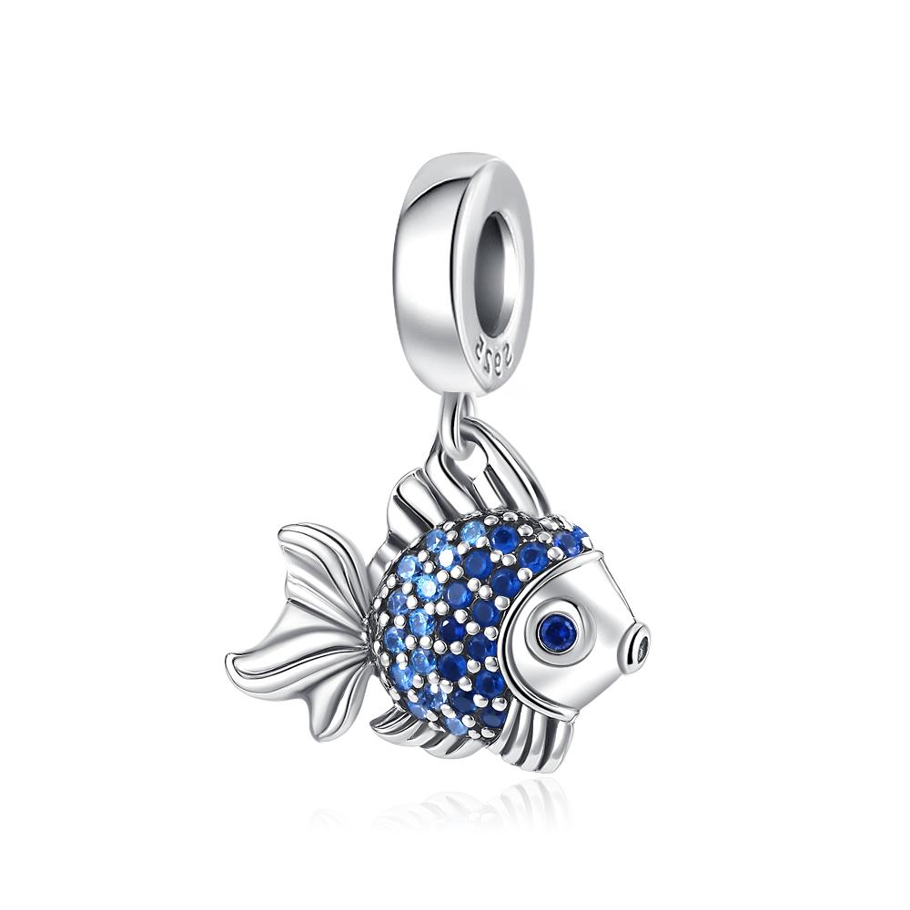 Новые медные шармы 'Медведь-звезда мечты', бусины 'Рыба и лодка', подходят для оригинального браслета, подарок для женщин