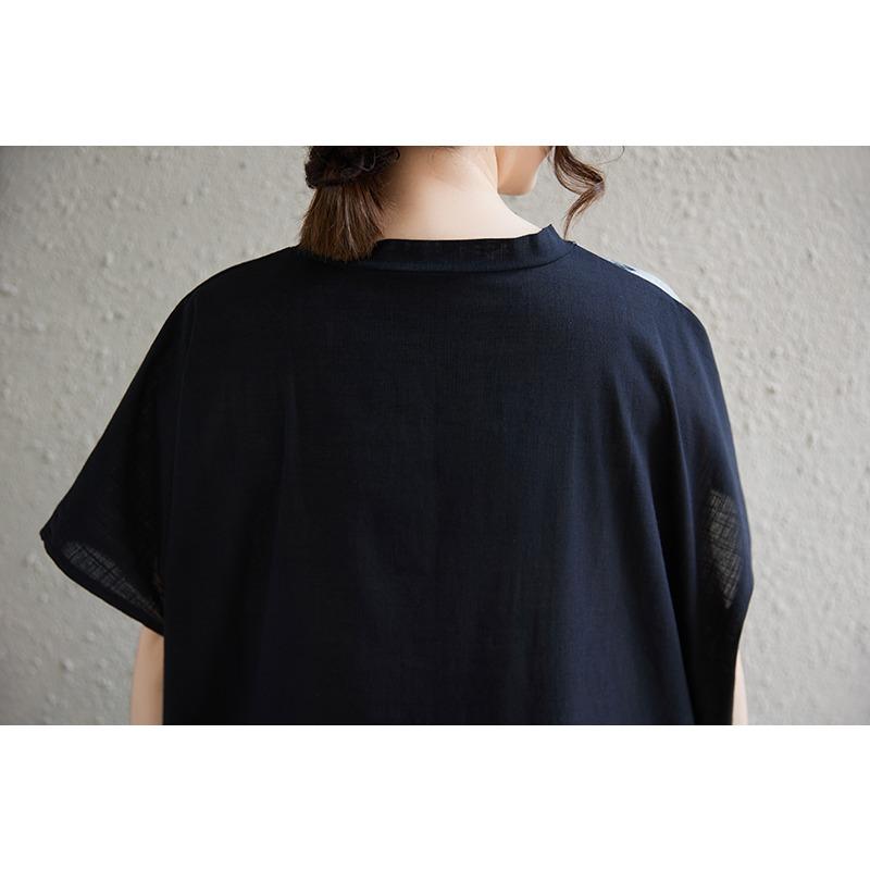 Dimanaf 2025 Women Plus Size V-Neck Summer Dress Printing Casual Basic Short Sleeve Dress Loose Long Dress