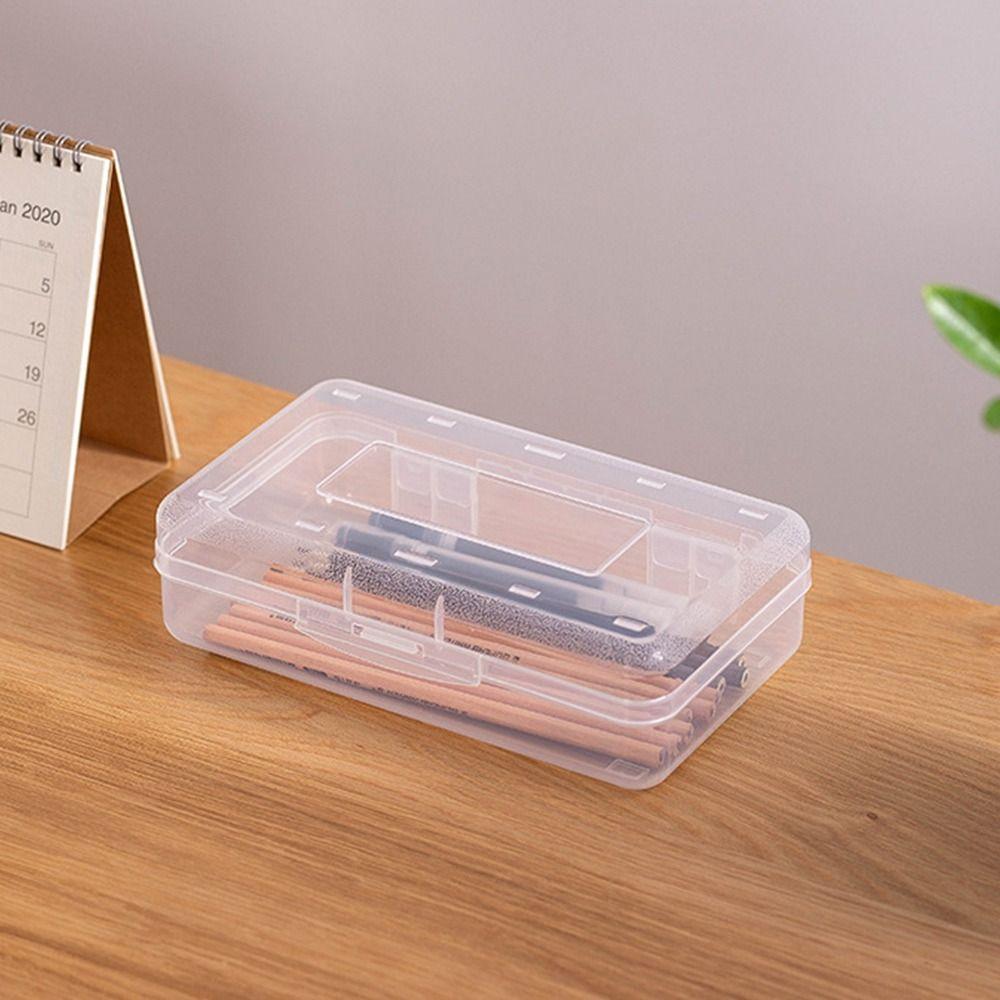 Transparent Pencil Case Large Capacity Marke Pen Organizer Durable Pen Box  School Office