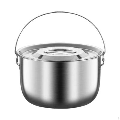 Походный котелок с ручкой и крышкой, идеально подходит для кухонного использования, мероприятий