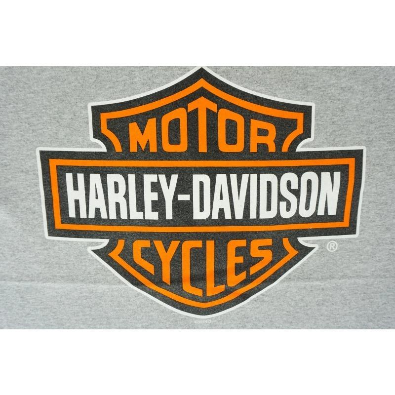 Совершенно новая последняя модель мужской футболки с длинным рукавом Harley-Davidson, серо-бело-черная колор-блок с принтом логотипа, круглый вырез, приталенный крой, мото-стиль