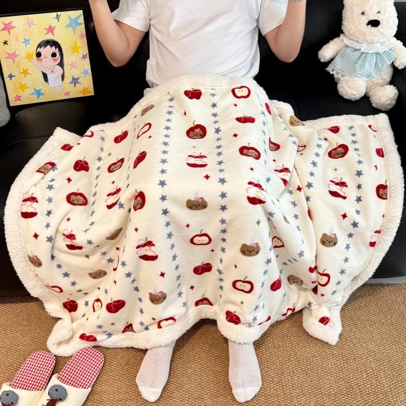 Soft Plush Double-Sided Blanket Baby Toddler Sofa Bed Cozy Fleece Throw 70x100 100x150 150x200 200x230cm