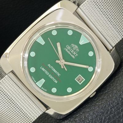 Б/У МУЖСКИЕ ЧАСЫ ORIENT AUTOMATIC 46941 VINTAGE JAPAN С ЗЕЛЕНЫМ ЦИФЕРБЛАТОМ a702229-5