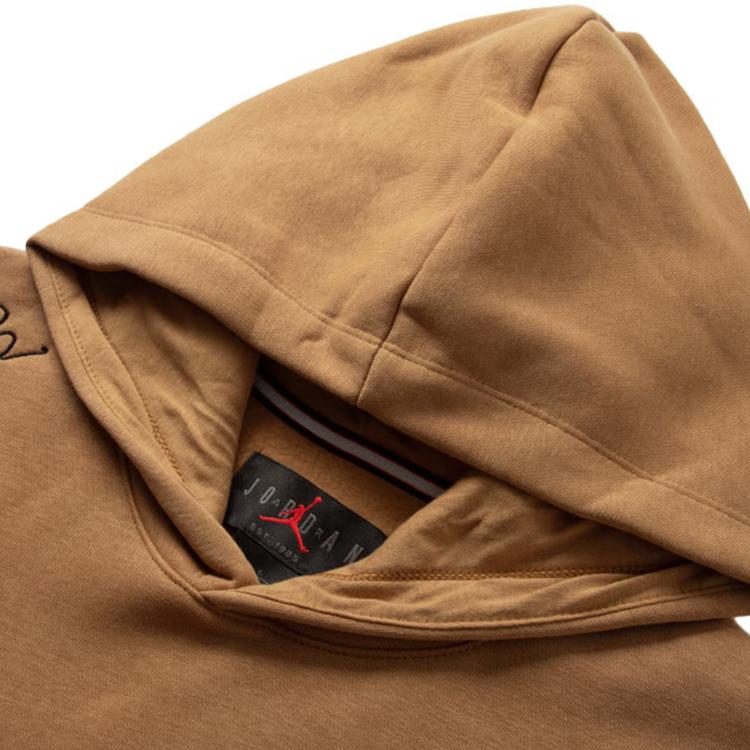 Jordan Однотонная спортивная тренировочная повседневная толстовка с капюшоном с бархатной подкладкой, длинные рукава, мужские топы коричневого цвета FN4617-231