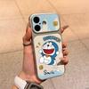 Чехол для телефона Doraemon с текстурой кожи для Apple iPhone 13-17 Pro Max с большим окном и гальваническим покрытием, женский дизайн