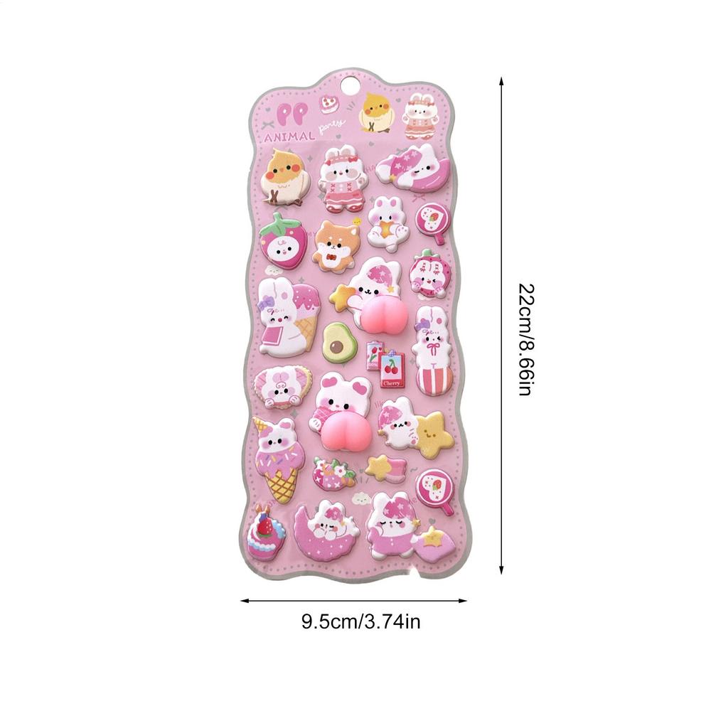 Phone Case Stickers Kids 3D Stickers Self-adhesive Animal Cute Toys Bear Craft Toys For Diary Scrapbook Pencil Case Tablet Etc