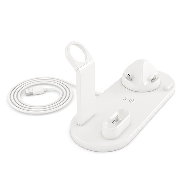 6-in-1 Multi-Function Fast Wireless Charging Station for Phone Watch Earphone with OTP & OVP Protection