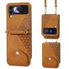 Кошелек с слотом для карт на шнурке, кожаный чехол для Samsung Galaxy Z Flip 6 5 4 3 Flip3 5G, противоударный чехол с ремешком через плечо, защита от царапин Flip4