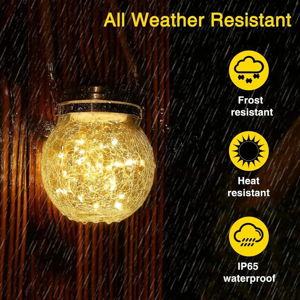 Solar Lantern, 2 Pack Outdoor Lanterns with 30 LED Waterproof Garden Decor Patio Solar Lights Outdoor Decorative Backyard Outdoor Hanging, Warm Light