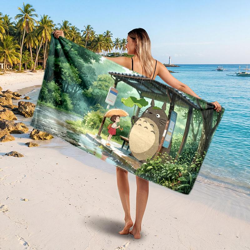 Large Beach TowelMy Neighbor Totoro Soft Absorbent Towel Beach Bath Home Use