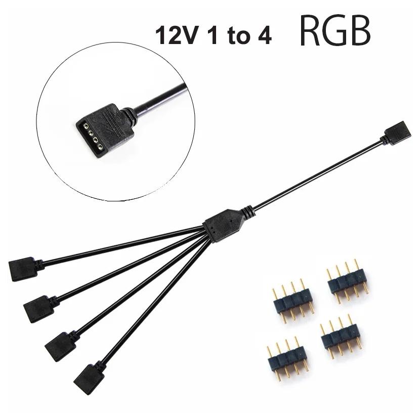 Синхронизирующий кабель для материнской платы 4-контактный 12V RGB 3-контактный 5V ARGB 1-в-2/1-в-3/1-в-4/1-в-5 Линия расширения