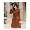 Tooxika New Solid Color Slim Fit Mid-length Woolen Coat Waisted Women's Woolen Coat