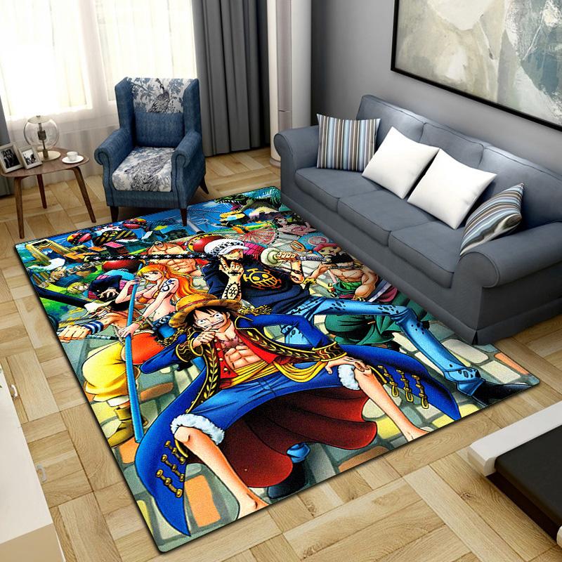 Anime One Piece Print Carpet Large Area Rug Non Slip Washable Floor Mat Bedroom Home Decor LXR138