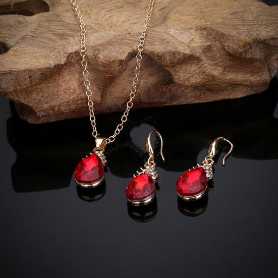 Винтажные женские ювелирные изделия со стразами и ожерельем, серьги-крючки, подвески