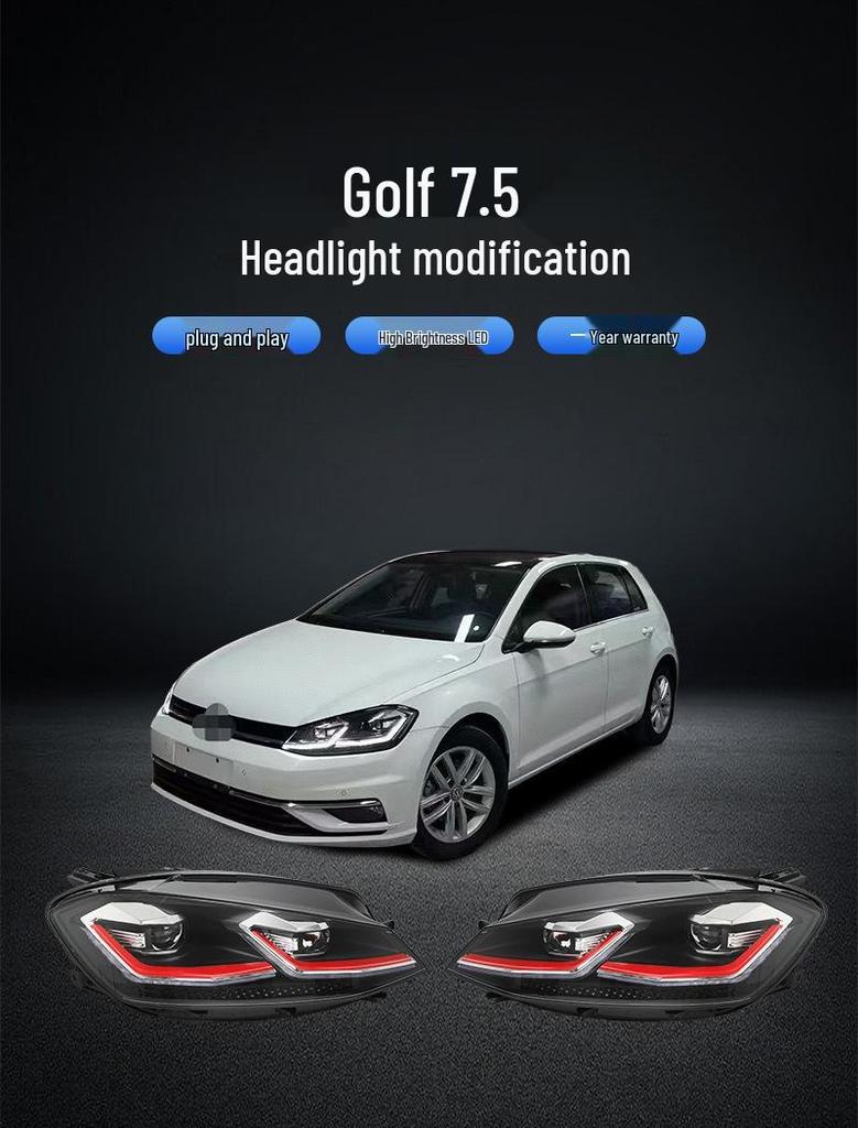 Светодиодные фары, Дневные ходовые огни и Поворотники для Volkswagen Golf 7.5 2017-2020