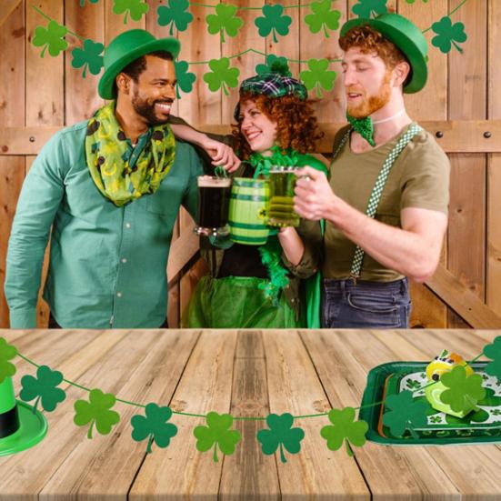 6 шт. Праздничные баннеры из фетра с сердечками ко Дню святого Валентина, баннеры с пасхальным кроликом. Баннеры с клевером ко Дню Святого Патрика, весенние декоративные баннеры для камина на стене дома