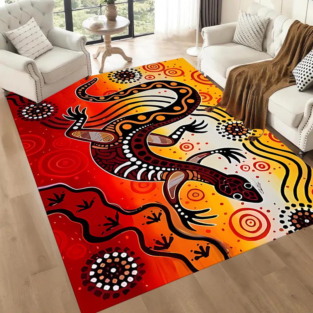 Aboriginal Artwork Floor Mats for Living Room, Bedroom and Room Decoration Are Suitable for Gifts.