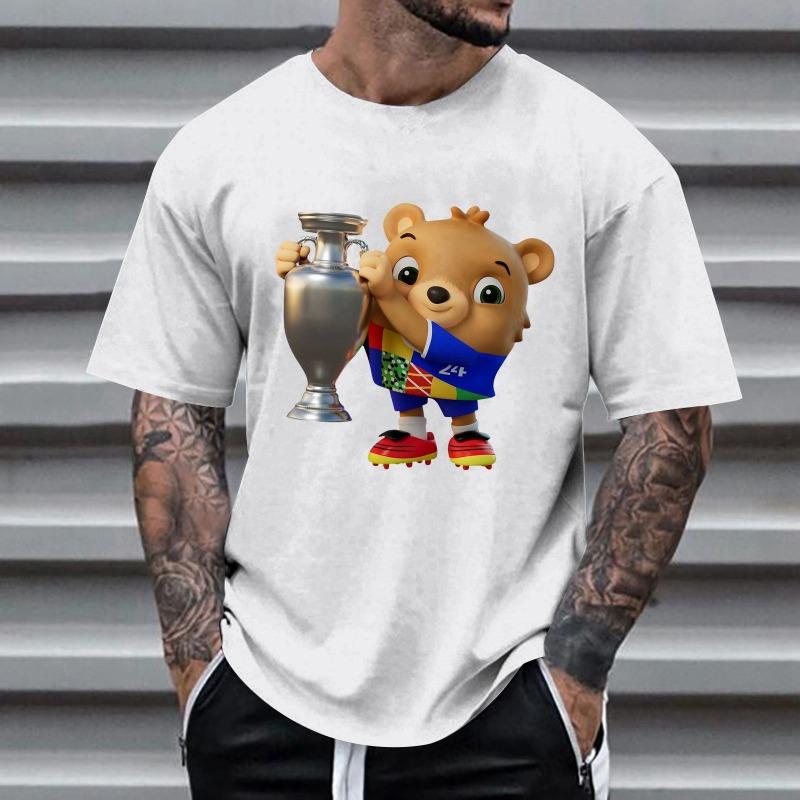 Мужская модная футболка с коротким рукавом и 3D цифровой печатью в простом стиле