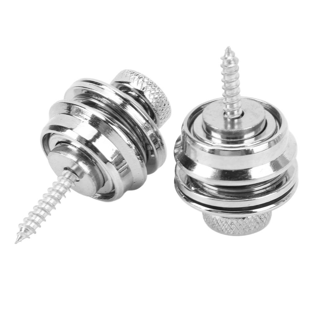 2PCS Metal Strap Locks Silver Guitar Strap Fittings Premium Guitar Strap Locks For Guitar
