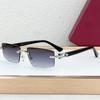 New High-end Luxury Rimless Sunglasses for Women T0581s European and American Style Square Sunglasses with UV Protection