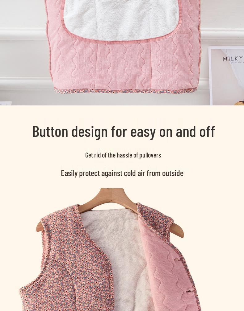 Теплый хлопковый жилет на флисовой подкладке для женщин среднего и пожилого возраста, идеально подходит для мам и бабушек