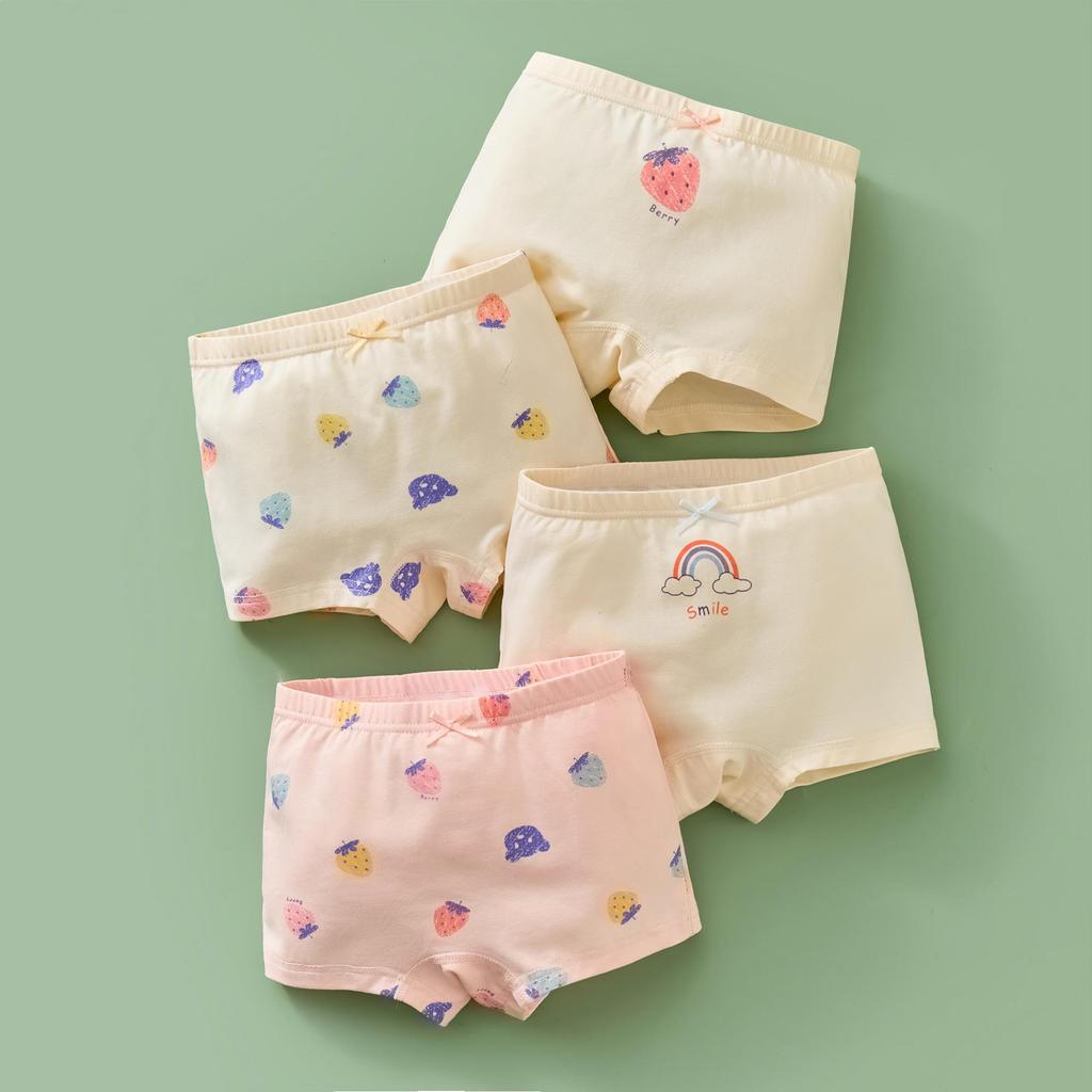 Детские хлопковые антибактериальные шорты-боксеры с рисунком среднего и большого размера для девочек