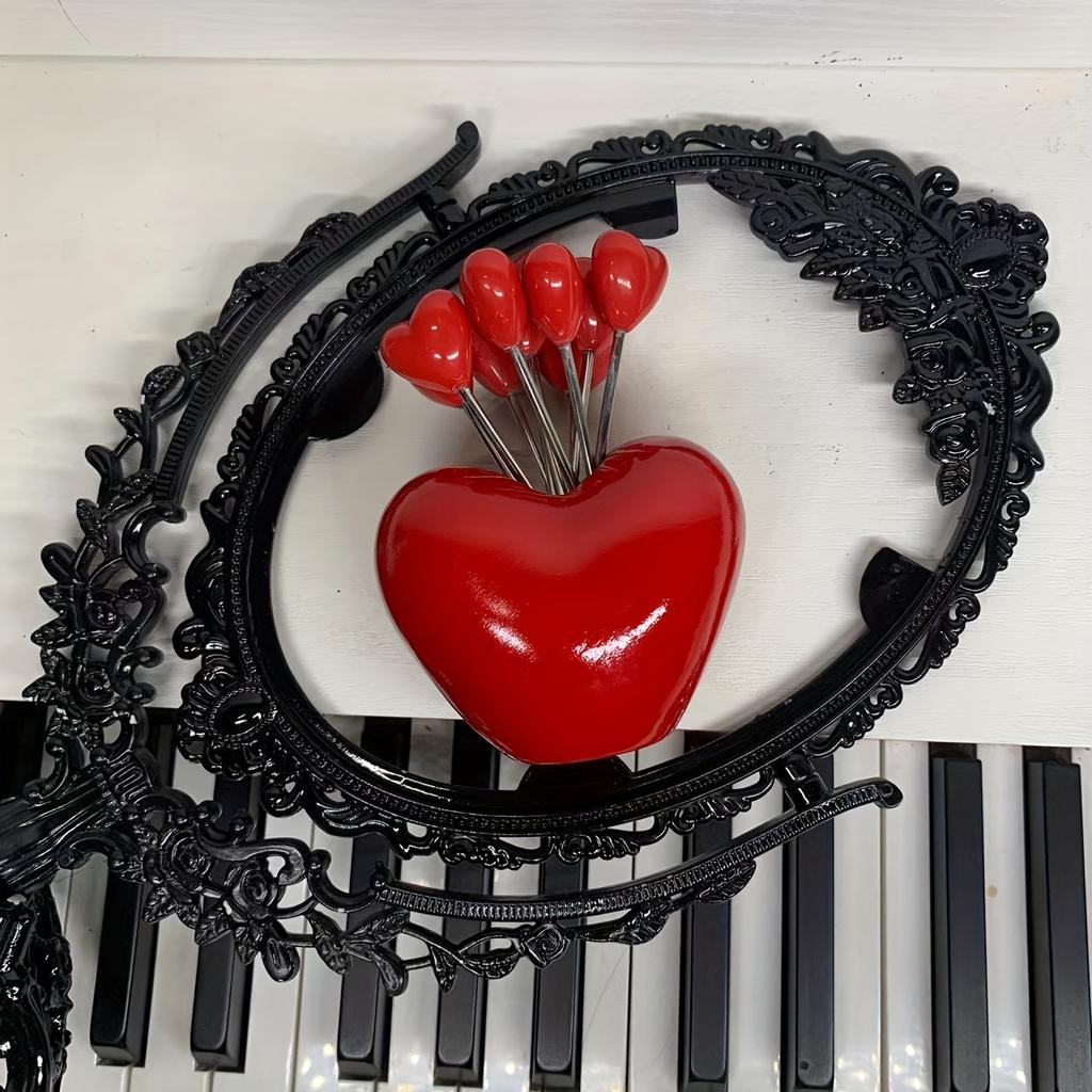 Набор из 10 вилок для фруктов из нержавеющей стали Love, вилок для торта и закусок, идеально подходит для Дня святого Валентина, Рождества и свадебных вечеринок