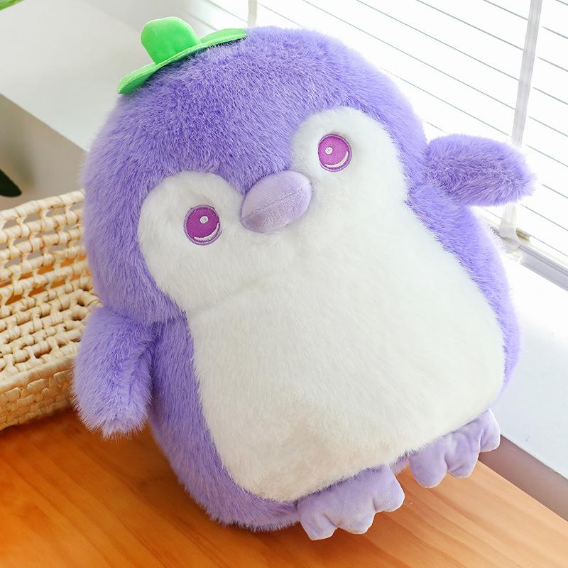 Мультяшный фруктовый пингвин, фруктовая кукла, полярный пингвин, плюшевая кукла, детская компания, чтобы утешить девочек, подушка, подарок